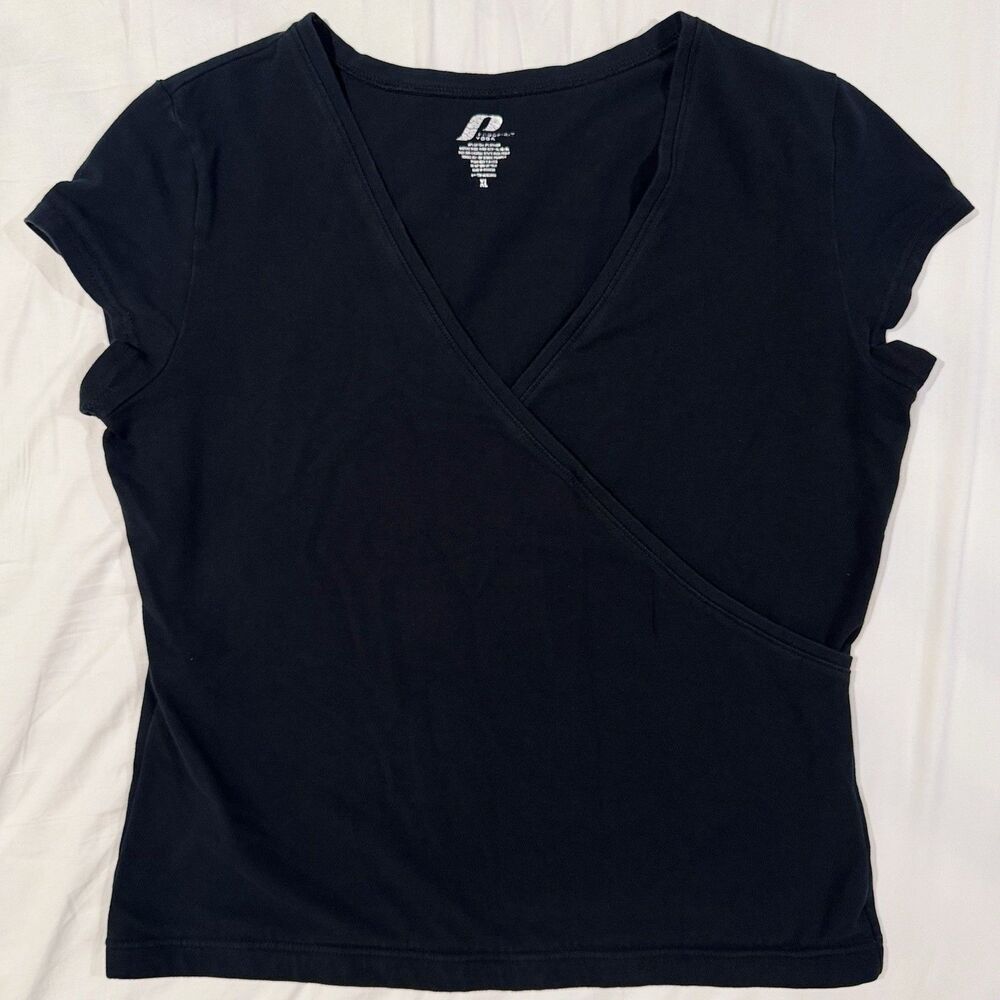 Pro Spirit Yoga Kimono Style Top Shirt Women’s XL Black Workout Performance EUC